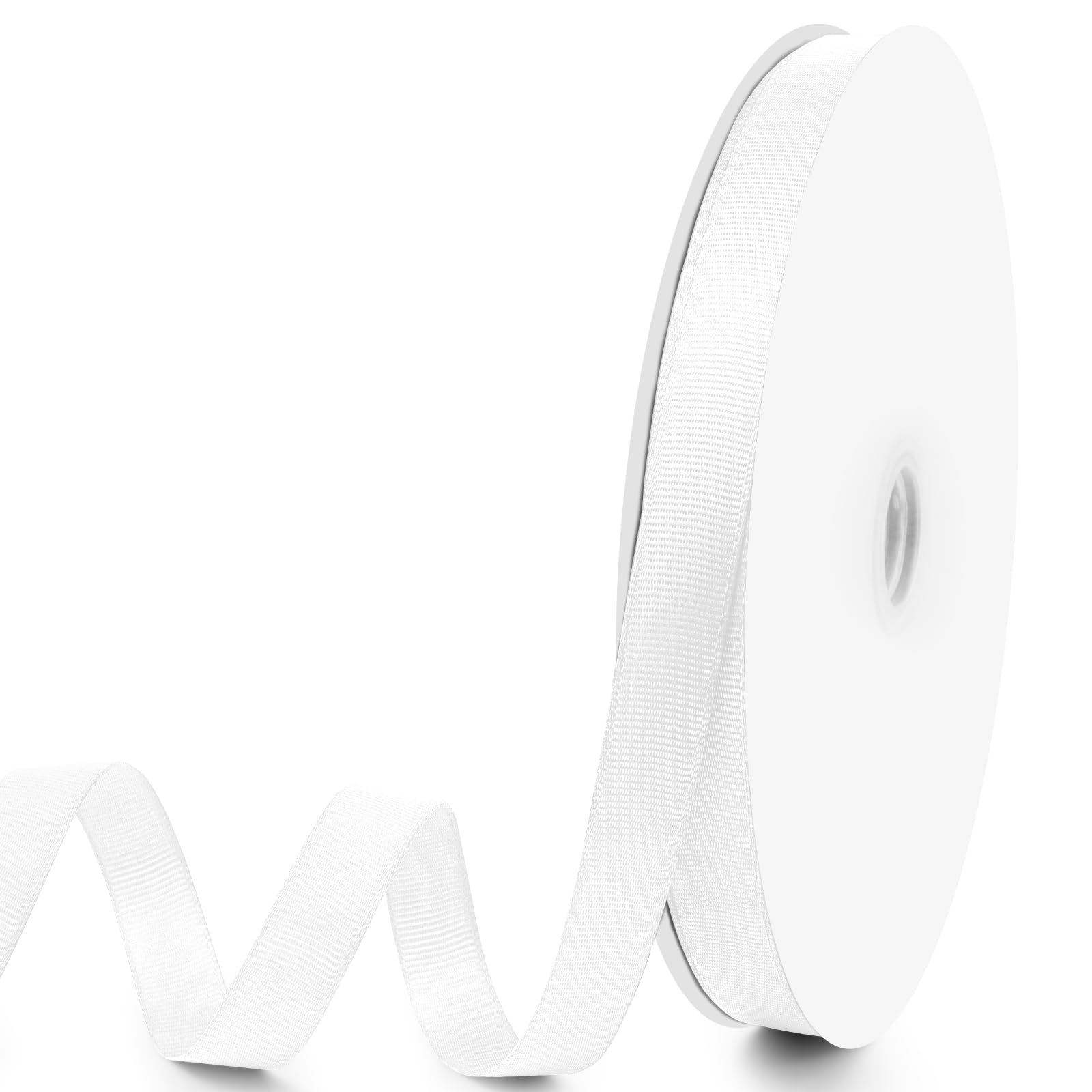5/8" X 100 Yards White Grosgrain Ribbon, Premium Grosgrain Ribbon for Sewing, Gift Wrapping, Bow Making, Wedding Decor, Wrapping and More (White)
