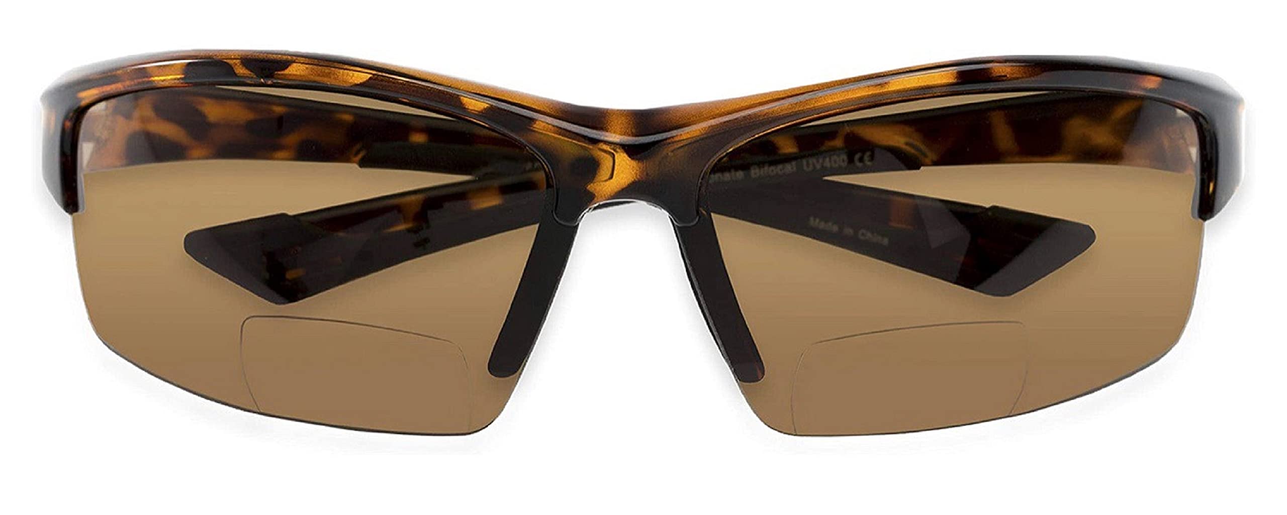 The Foster II Bifokale Lesebrille, Kunststoff, Sport- und Rundum-Sonnenleser für Damen und Herren, ANSI Z87.1 zertifiziert, Schwarz und Schildkröte, Größe M