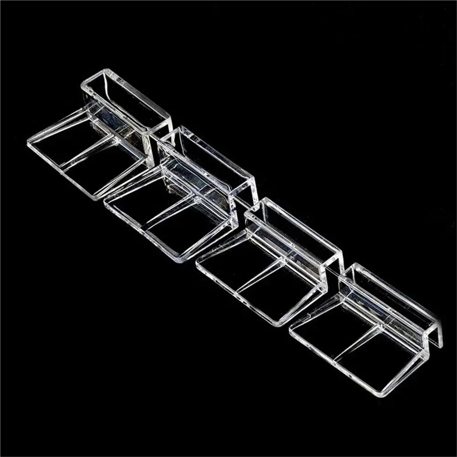 60 Stück Acryl-Clips für randloses Aquarium, stabile Unterstützung für Aquarium-Glasdeckel (10 mm)