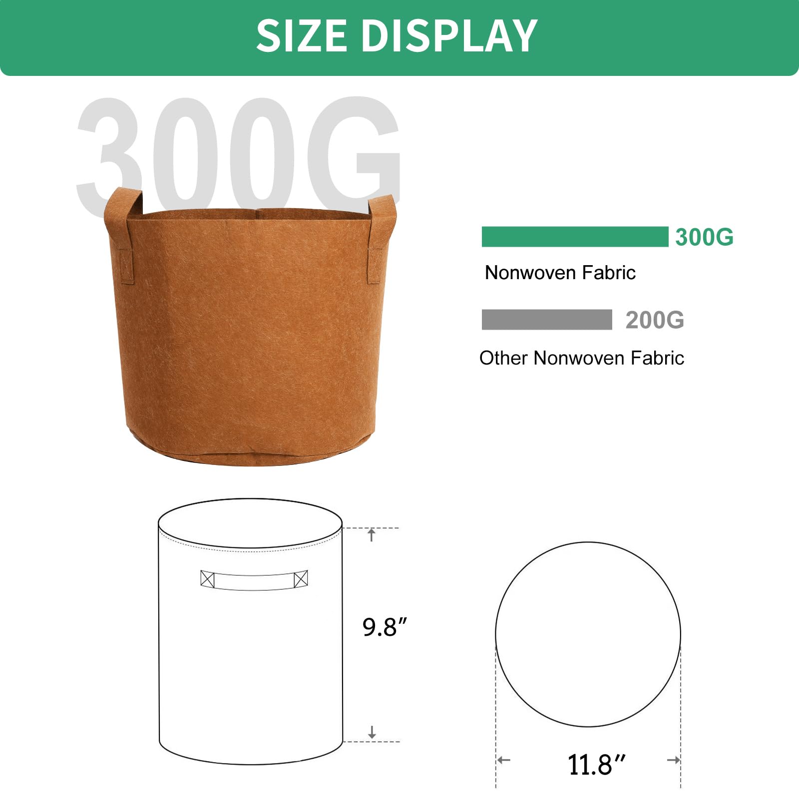SILKIR Sacs de culture, 5 gallons, gingembre