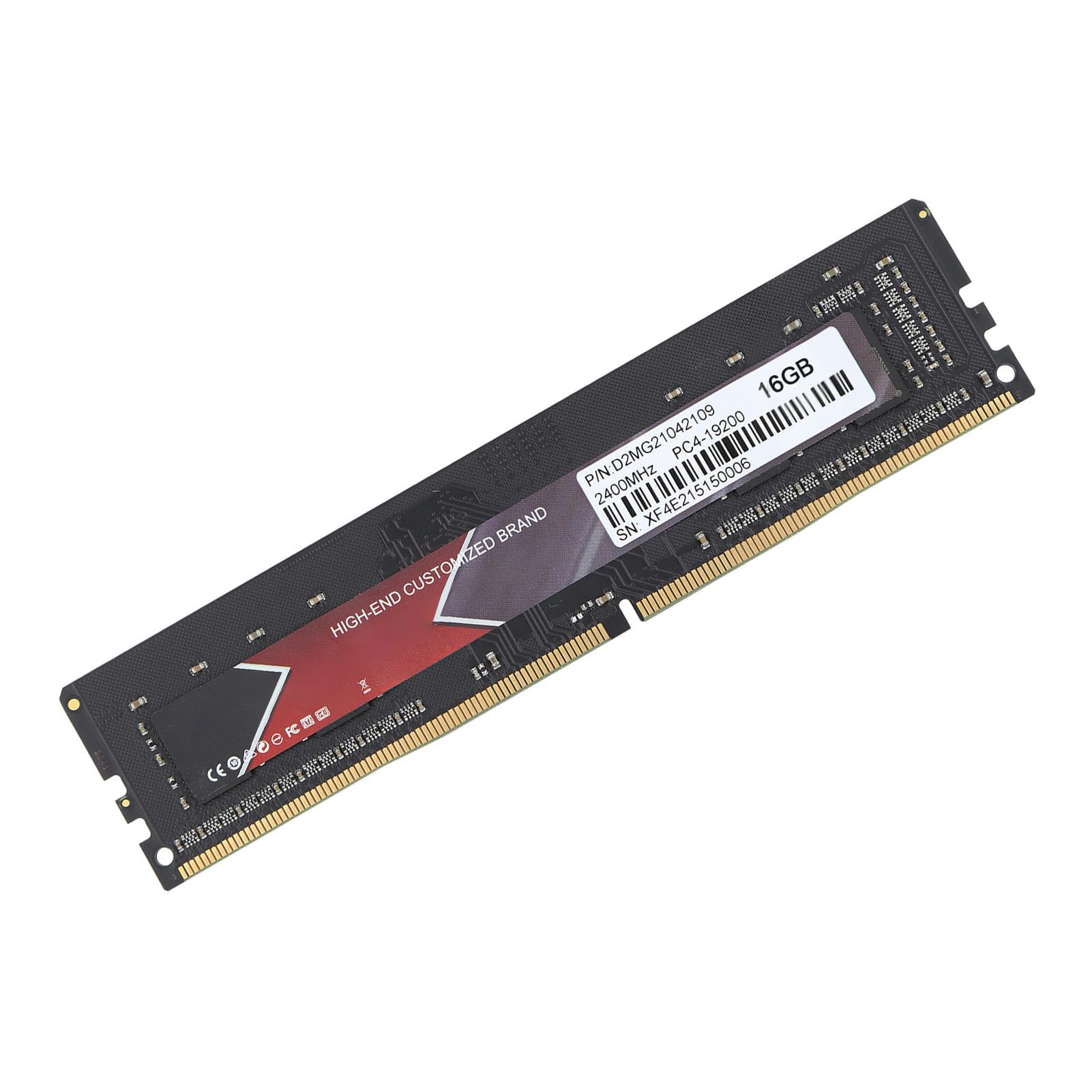 Goshyda Pamięć RAM DDR4 Wysokowydajna, Smukła, Aluminiowa pamięć Stacjonarna dla DDR4‑2400 MHz PC4‑19200 16 GB (16GB)