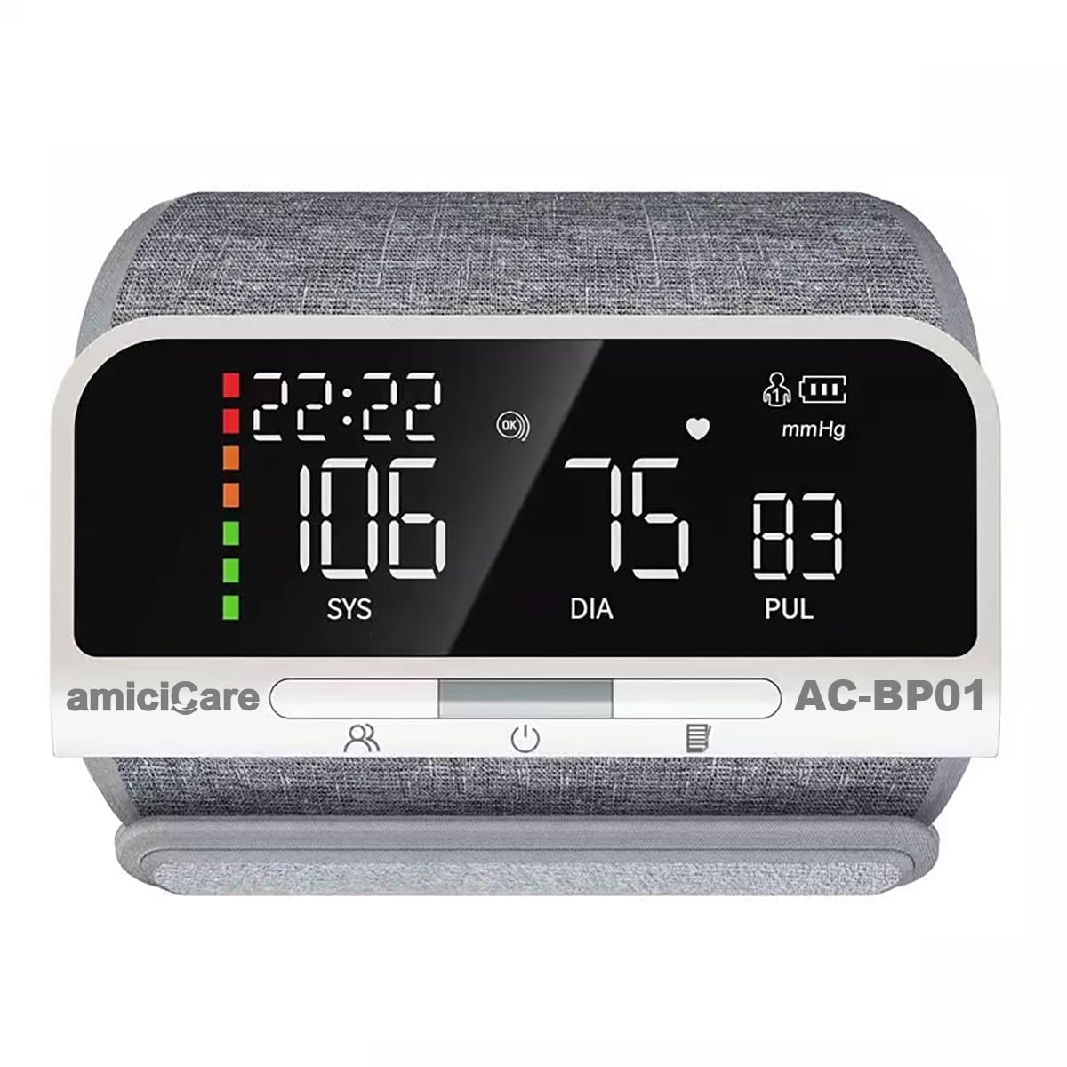 amiciCare Seamless Arm Blood Pressure Monitor with Bluetooth App - Rechargeable BP Machine Stores 240 Readings for 2 Users, Color Indicators with Auto Cuff Correction Warning (B0C8N2FPWF) Amazon Price History, Amazon Price Tracker