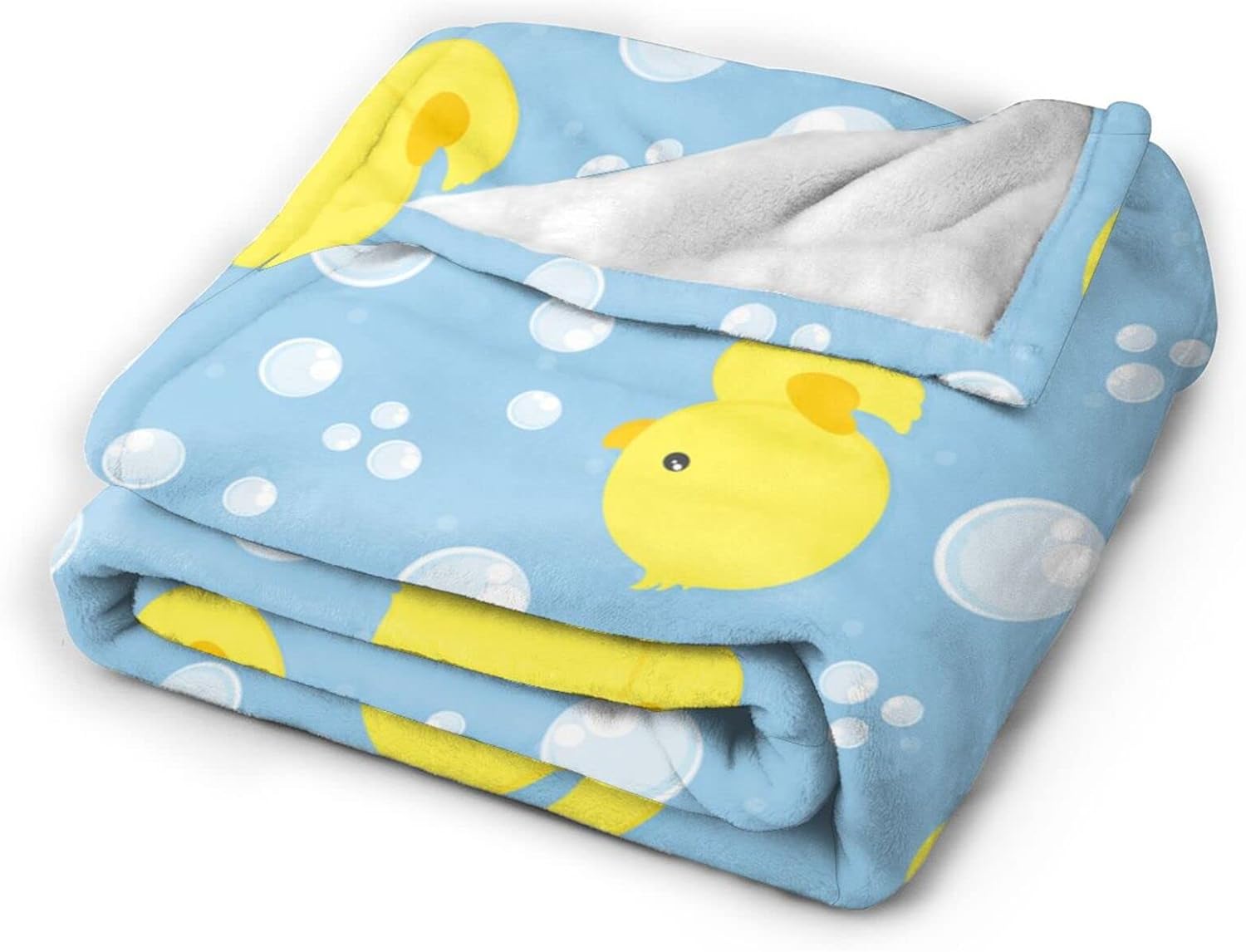 Perinsto Cute Rubber Ducks Throw Blanket Ultra Soft Warm All Season Decorative Fleece Blankets for Bed Chair Car Sofa Couch Bedroom 80"X60" - Image 2