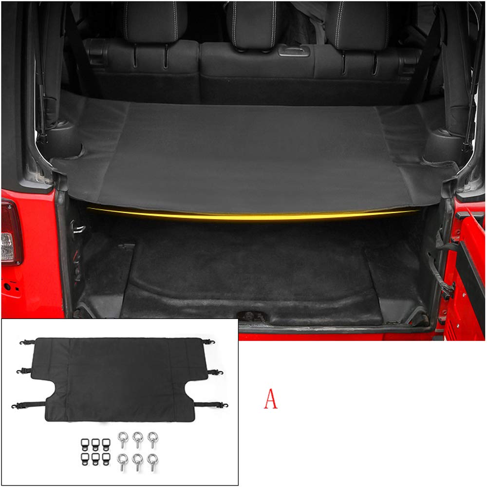 Copri Bagagliaio Auto per Wrangler JK Jku Sports Sahara Freedom Unlimited 2007-2021 Copertura Avvolgibile Vano Portabagagli Protezione Coperchio Posteriore Tronco Scudo per La Privacy