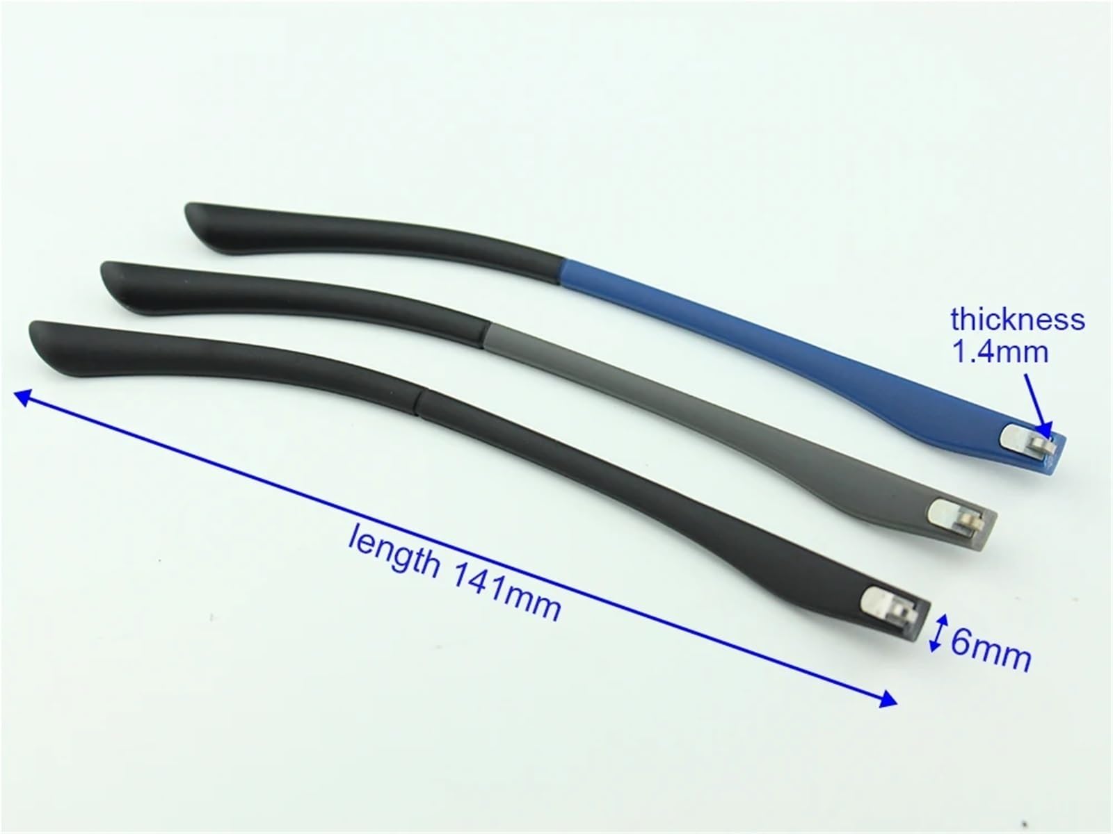 Occhiali da Vista Gamba a Molla 1 Paio 6mm Larghezza Occhiali PC Tempio Punta della Gamba in plastica Montatura 'Ottica Parti di Riparazione degli