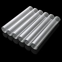 LANIAKEA 6PCS 2" Clear Polycarbonate Tubes - 13" Length Rigid DIY Plastic Tubing, 2mm Wall for Crafts, Lightsabers, Aquariums