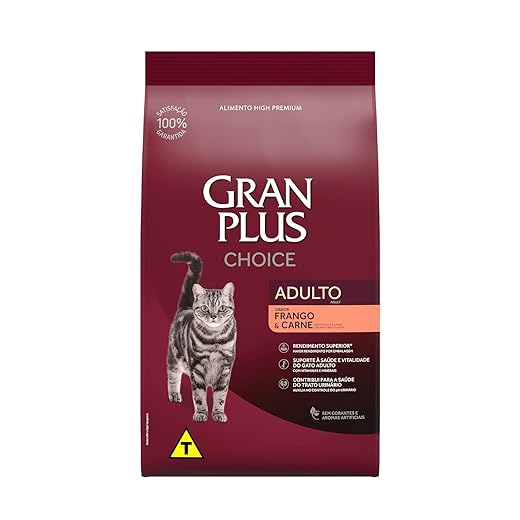 GranPlus Choice - Ração para Gatos Adultos Frango e Carne, 10.1 kg (Pacote de 1), Roxo