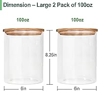 Vista 2 de Botes de vidrio Urban Green con tapas herméticas, juego de botes de vidrio herméticos, contenedores grandes de almacenamiento de alimentos con tapas