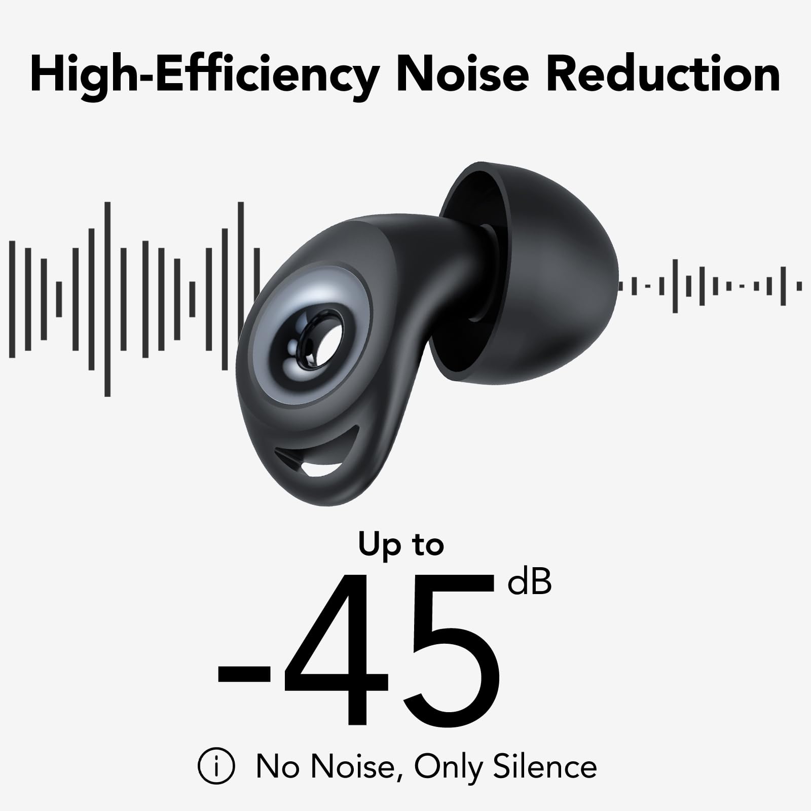 Ohrstöpsel zum Schlafen, Gehörschutz Schlafen Earplugs, 45dB Noise Cancelling Ohrstöpsel Silikon, Weich und Wiederverwendbar, 8 Ohrstücken in 4 Größen (XS/S/M/L), für Flugzeug Konzert Schnarchen