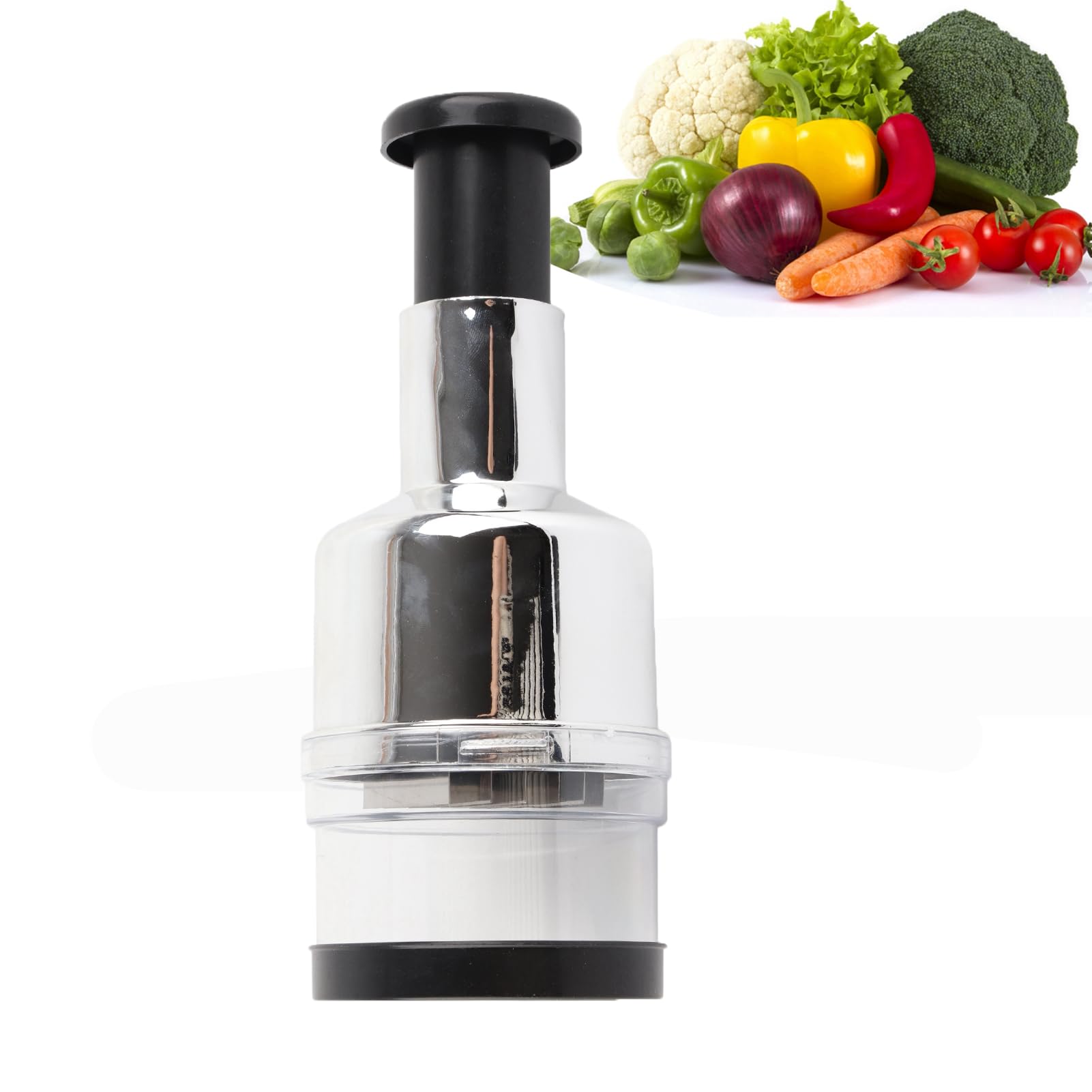 Chopper per cipolle, tritato per cipolle tritaverdure un mano -tritatutto manuale in Acciaio inossidabile per cucina domestica Ristorante Argento domestico