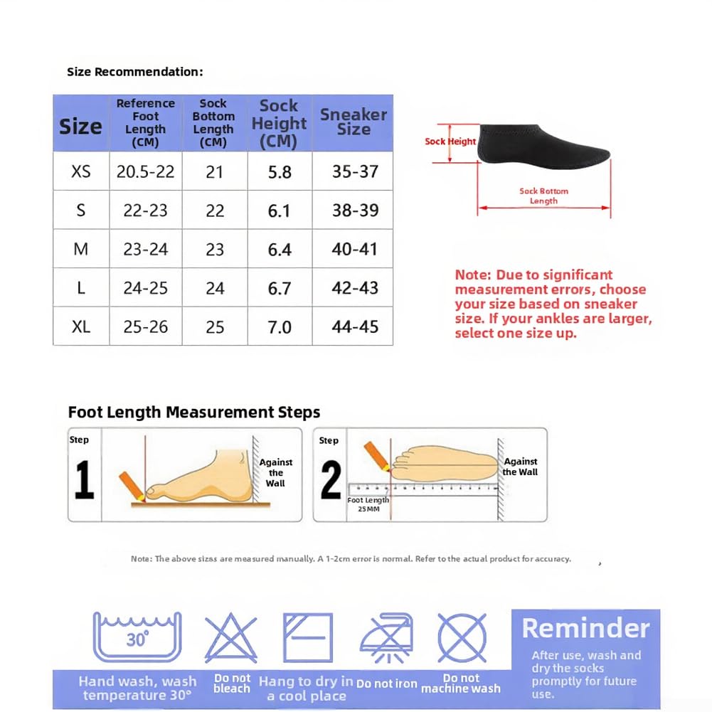 EasyByMall Chaussettes de yoga en néoprène de 3 mm pour homme conçues pour minimiser la perte de chaleur pendant la natation, la plongée et le surf