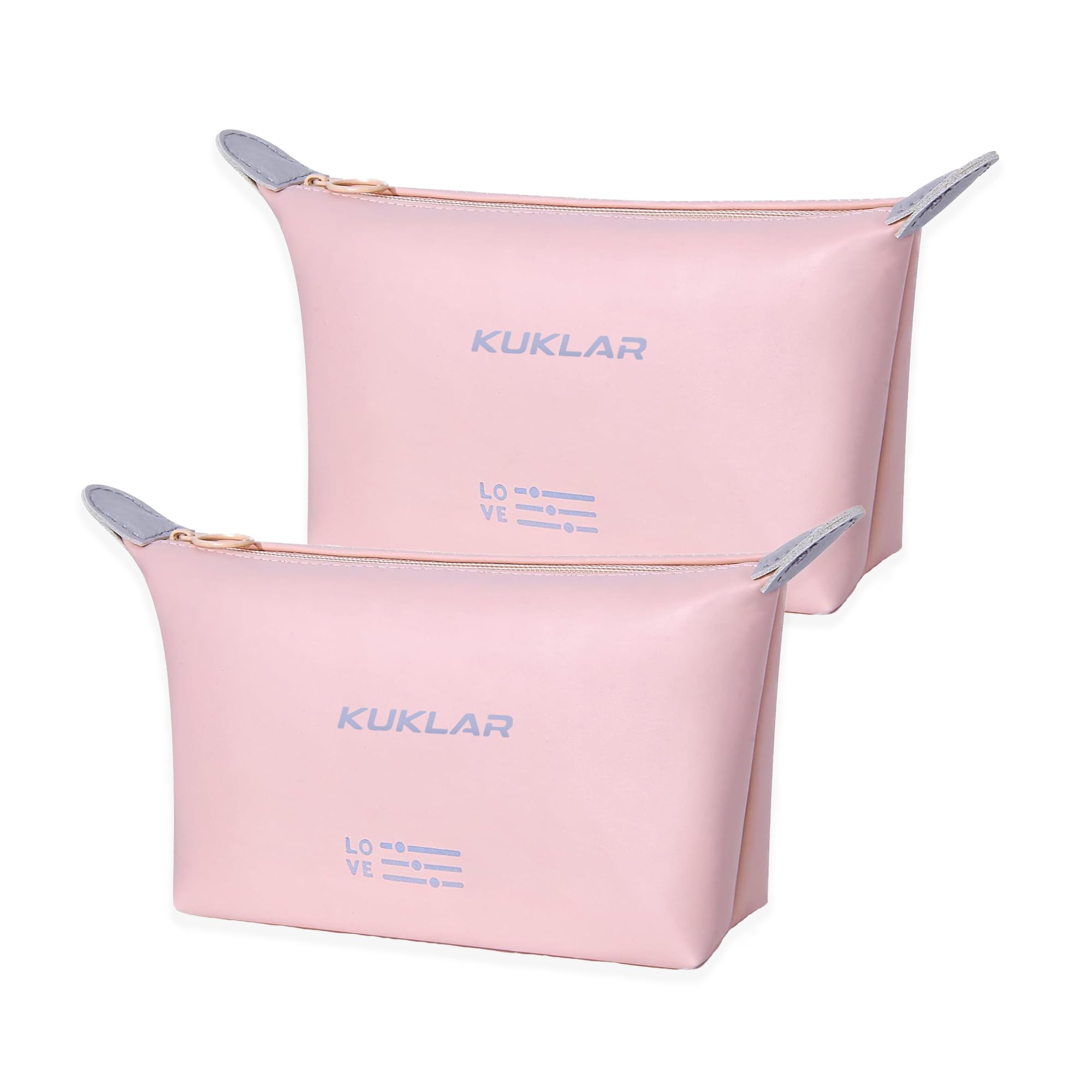 Small Pouch Toiletry Bag for Women Waterproof Makeup Pouch for Purse Travel Portable Zip Pouch Aesthetic Bag Pack of 2 (Pink)-image-7