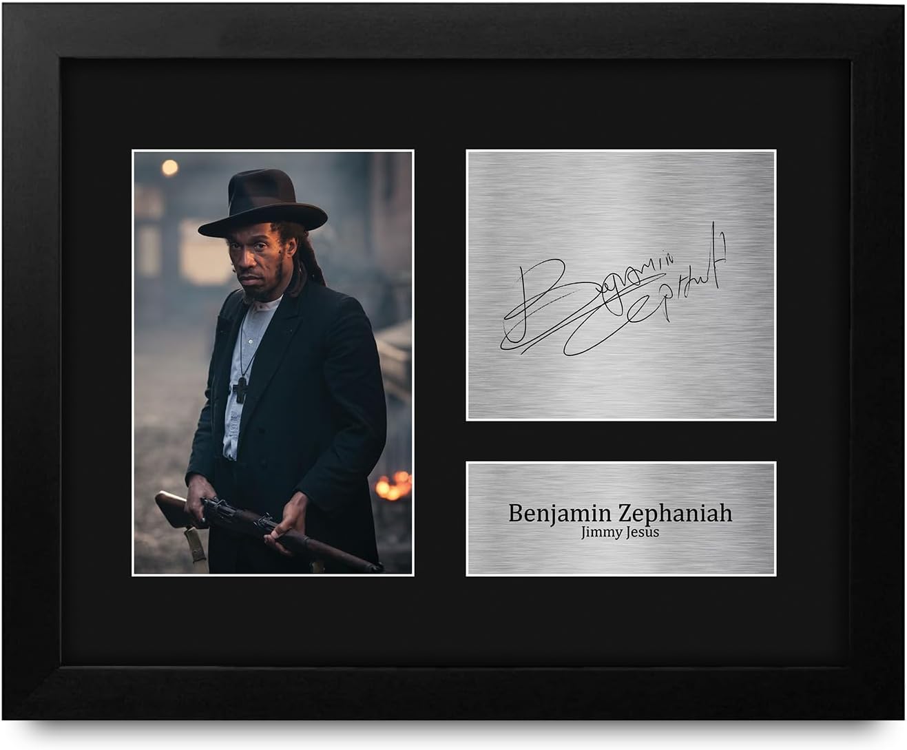 HWC Trading Benjamin Zephaniah Peaky Blinders Gifts Printed Signed Autograph Picture for TV Show Fans - US Letter Framed (ID-007526)