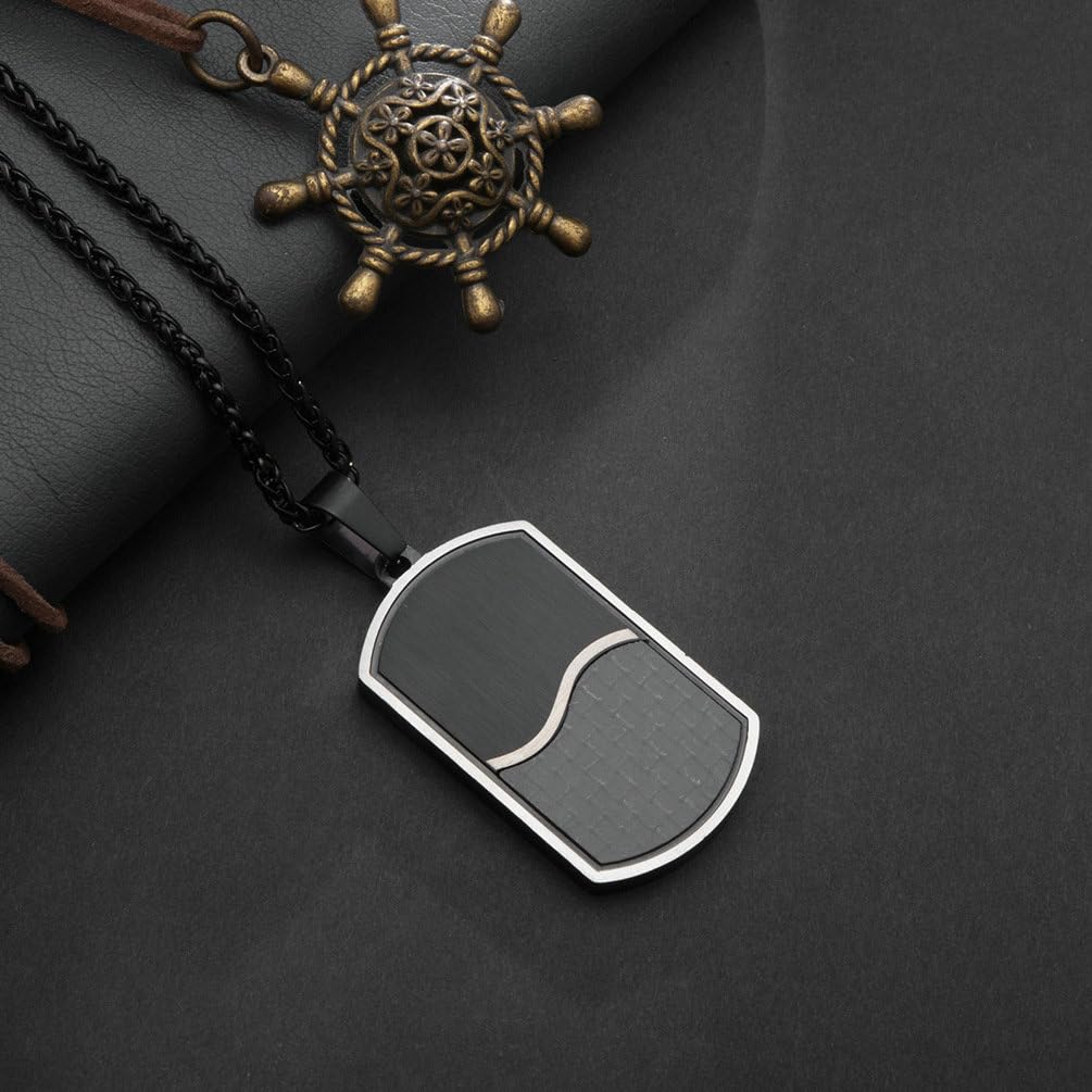 Damski naszyjnik ze stali nierdzewnej nieśmiertelnik czarny wisiorek naszyjniki z