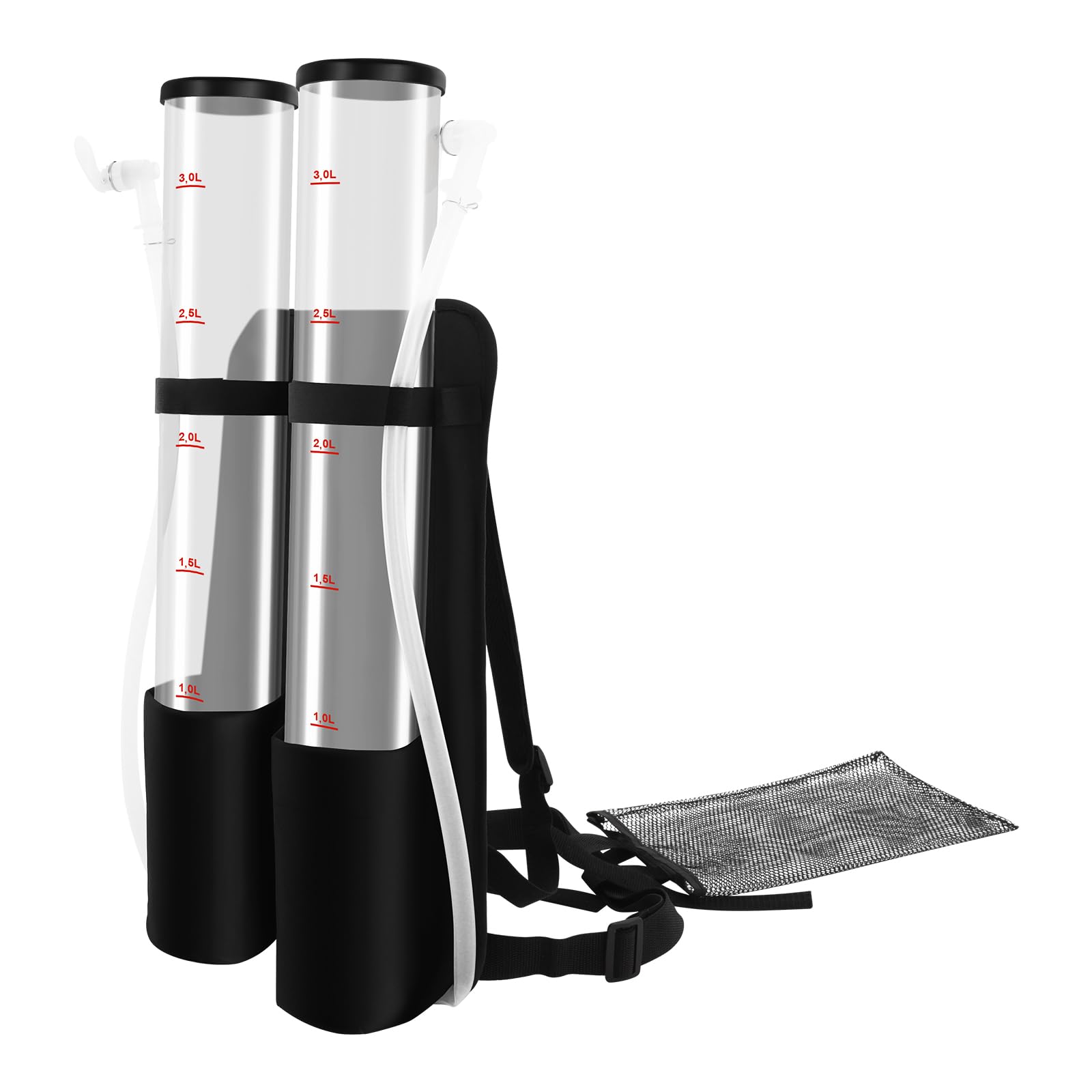 Distributeur de boissons double - 2 x 3 l - En acrylique - Portable - Avec robinet - Pour fête, festival, camping, bar