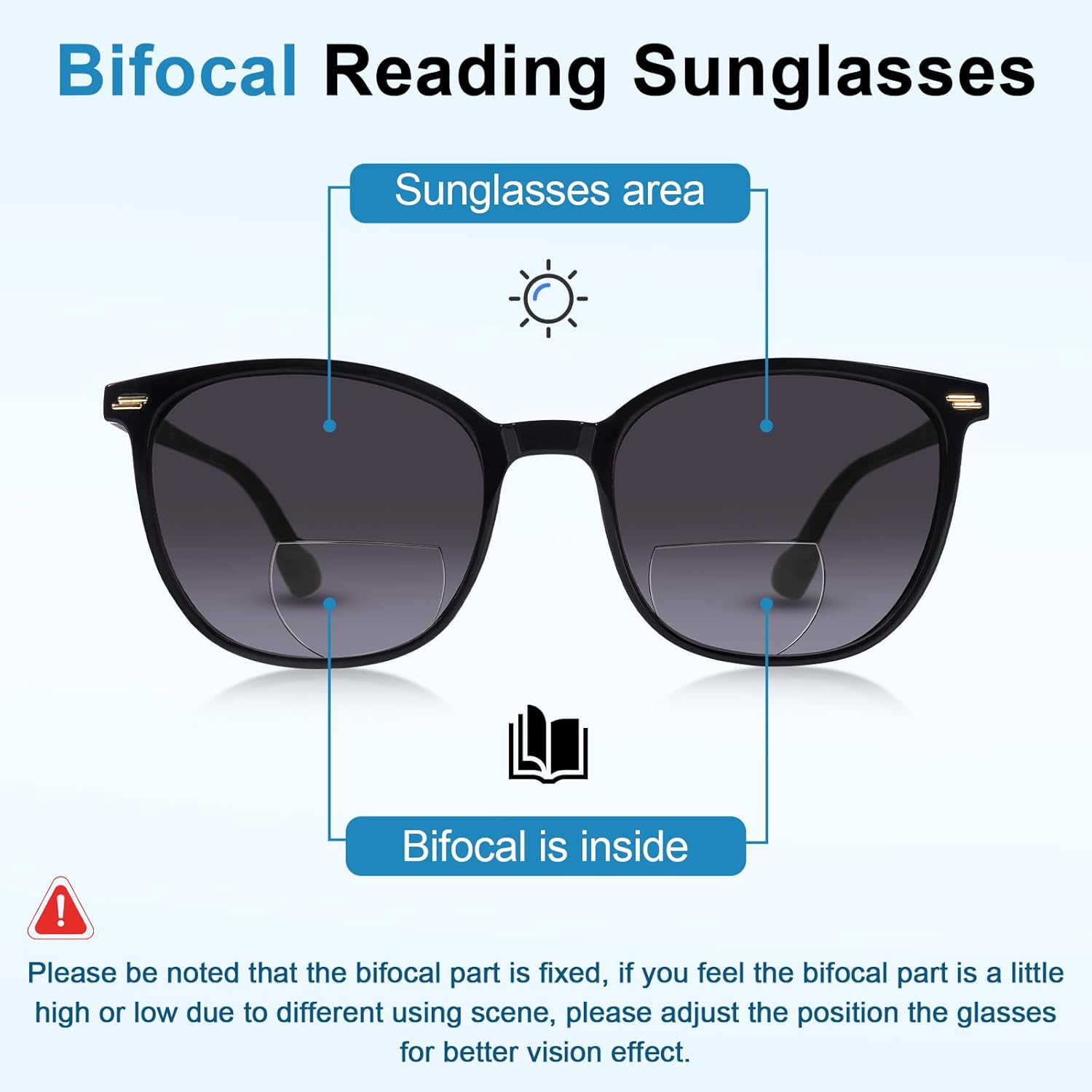 3 Pack Bifocal Reading Sunglasses for Women & Men, UV400 Sun Readers Glasses Spring Hinge Outdoor Sunglasses +2.50 - Image 4