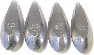 TSUNEYA Fishing Sinker [No. 60 4 Pieces] Set (Approx. 2.2 lbs (1.0 kg), Hexagonal Weights for Fishing, Sea, River, Boat, F...