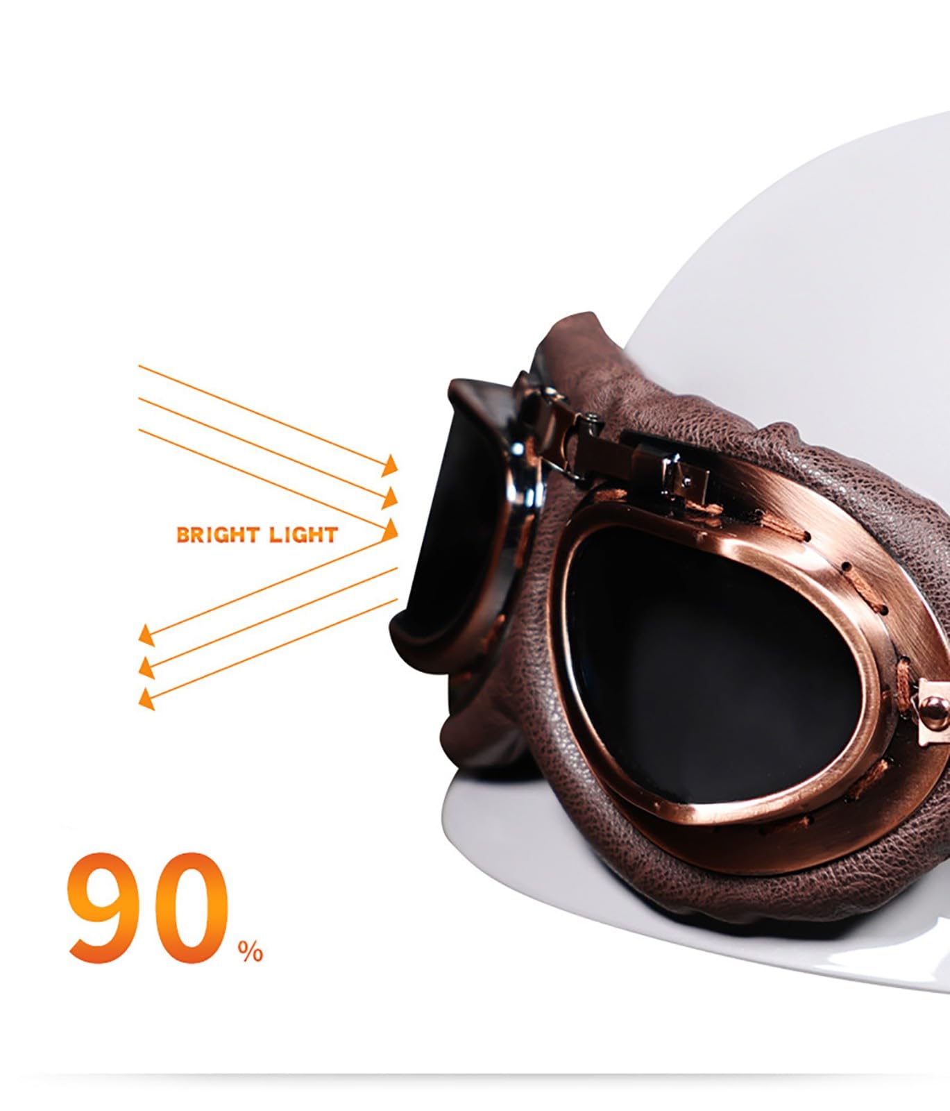 Casque jet moto avec lunettes, casque jet pour cyclomoteur homme/femme, casque demi-casque rétro homologué ECE pour scooter cruiser 7,XXL=63-64CM