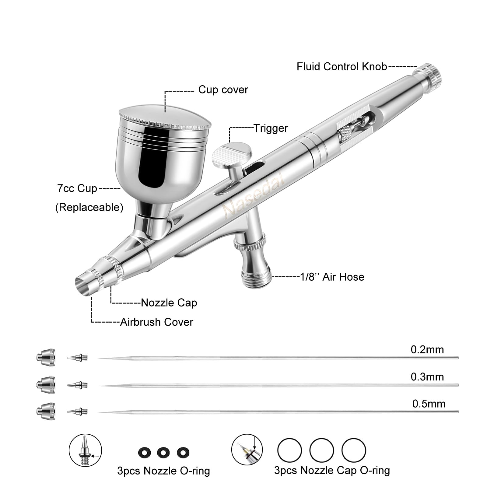 Snapklik.com : Nasedal Upgraded Dual-Action Airbrush Kit