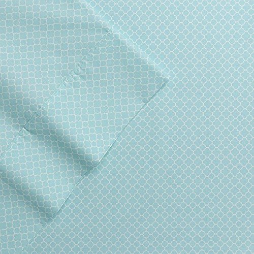 The Big One Percale Sheet Set (King, Blue Trellis), 275 Thread Count, 4PC