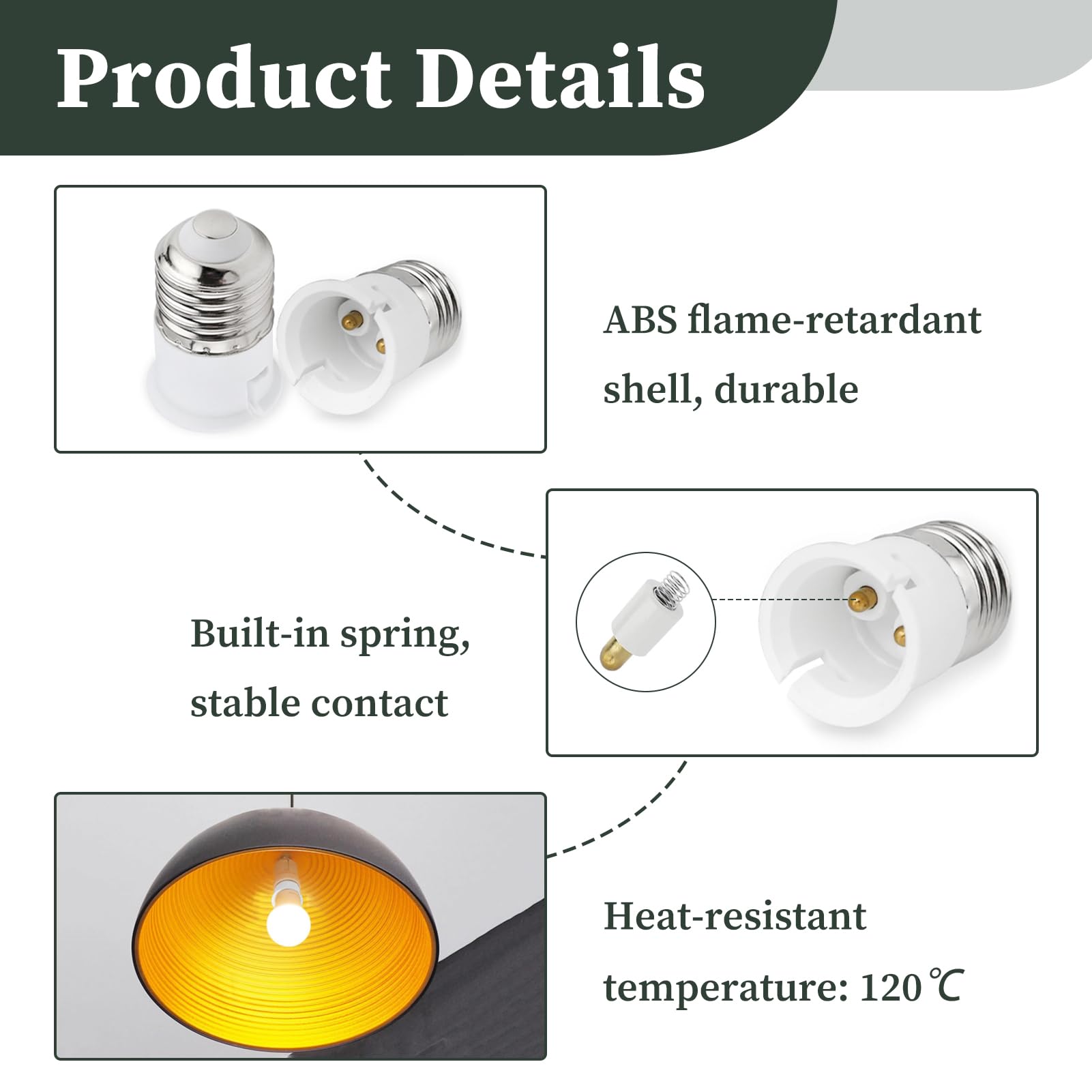 6 PCS E27 to B22 Lamp Socket Adapter Converter, Bayonet to Screw Bulb Adapter - Image 3