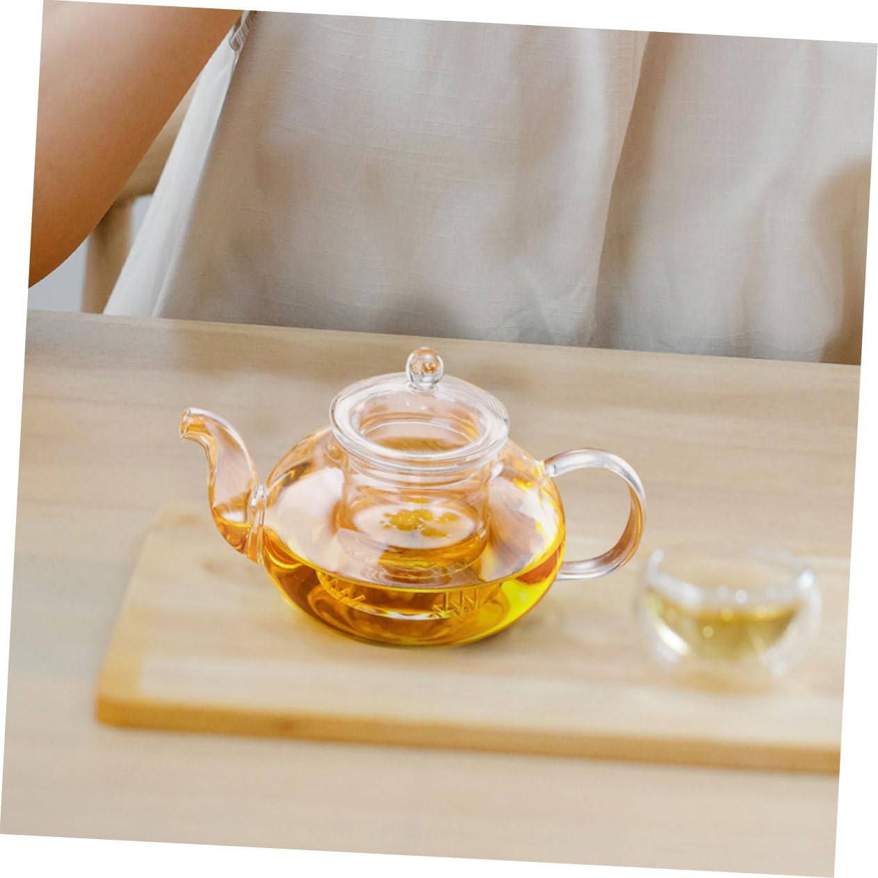 IMIKEYA 2pezzi Teiera Borosilicato Trasparente Con Filtro Riutilizzabile Per Tè Sfuso e Tisane Facile Da Pulire e Maneggiare Per Pausa Rilassante