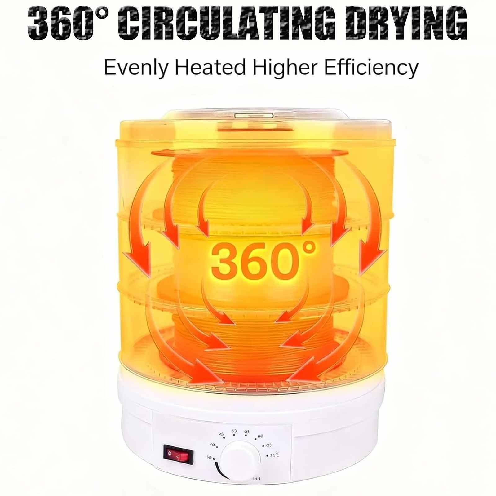Essiccatore Per Filamenti Per Stampa 3d, 350 W, Temperatura Regolabile Da 35 °c A 70 °c, Silenzioso, Riscaldamento Ad Aria Calda A 360 °c, A 3 Strati, Per Studio Domestico