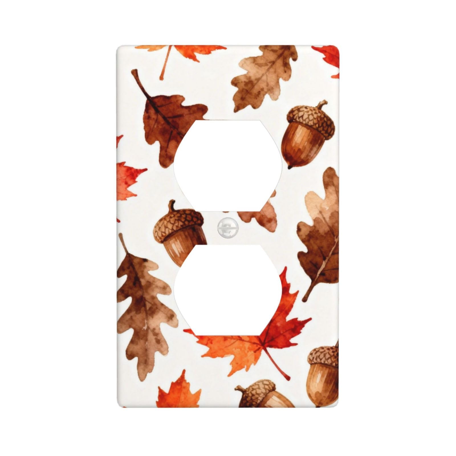 Maple Acorn Fall Decorative Switch Plate Cover-Unbreakable Polycarbonate Wall Plate for Home Office, 1 Gang with Screws