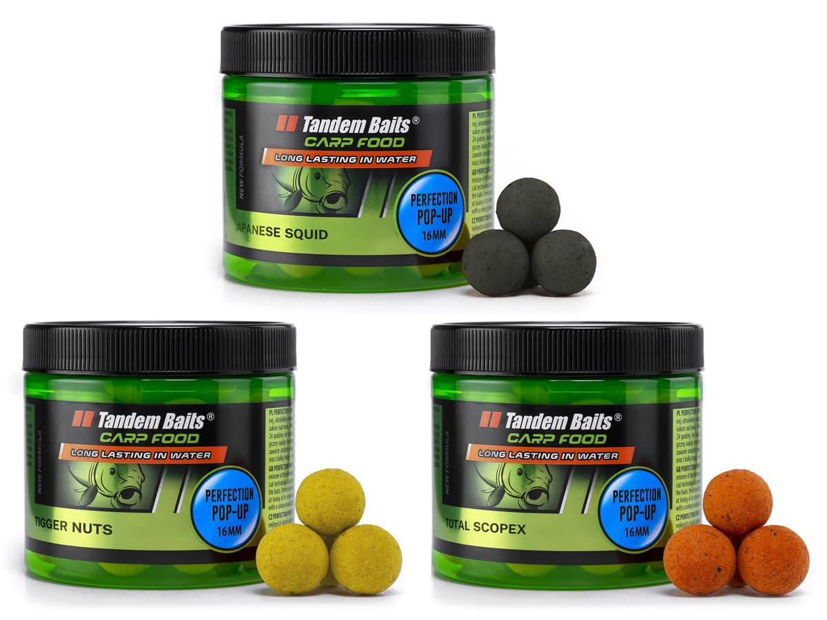 Tandem Baits 3x Carp Food Perfection Pop-Up Flavour Mix No. 3 | Carp Pop-Ups | Carp Fishing Without Effort | Bait for Big Fish Fishing | Carp Accessories for Professionals & Hobby Anglers 16 mm 70 g