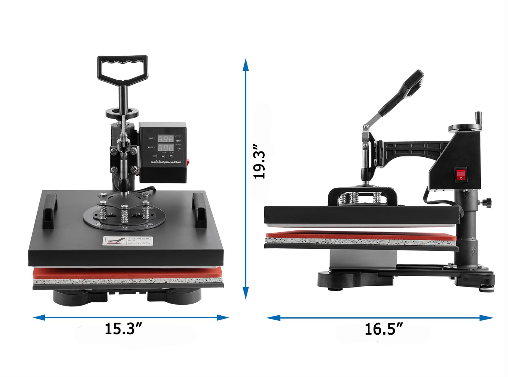 Heat Press 8 in 1 Heat Transfer Machine 15x15 Inch Swing Away Transfer Sublimation Heat Press Machine for T Shirts Hats Mugs and Plates 8 in 1 15x15 inch product thumbnail 3