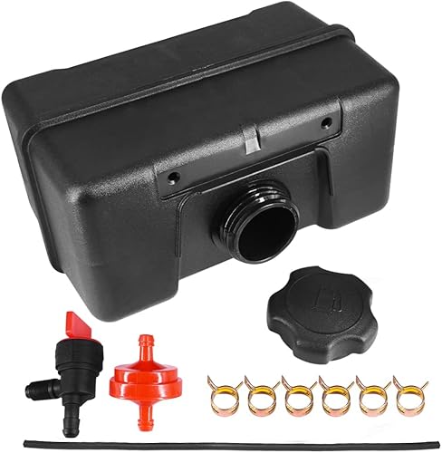 Depósito de combustible de plástico de 4 cuartos de galón con válvula de cierre, montaje remoto compatible con Briggs & Stratton Reemplaza 691993