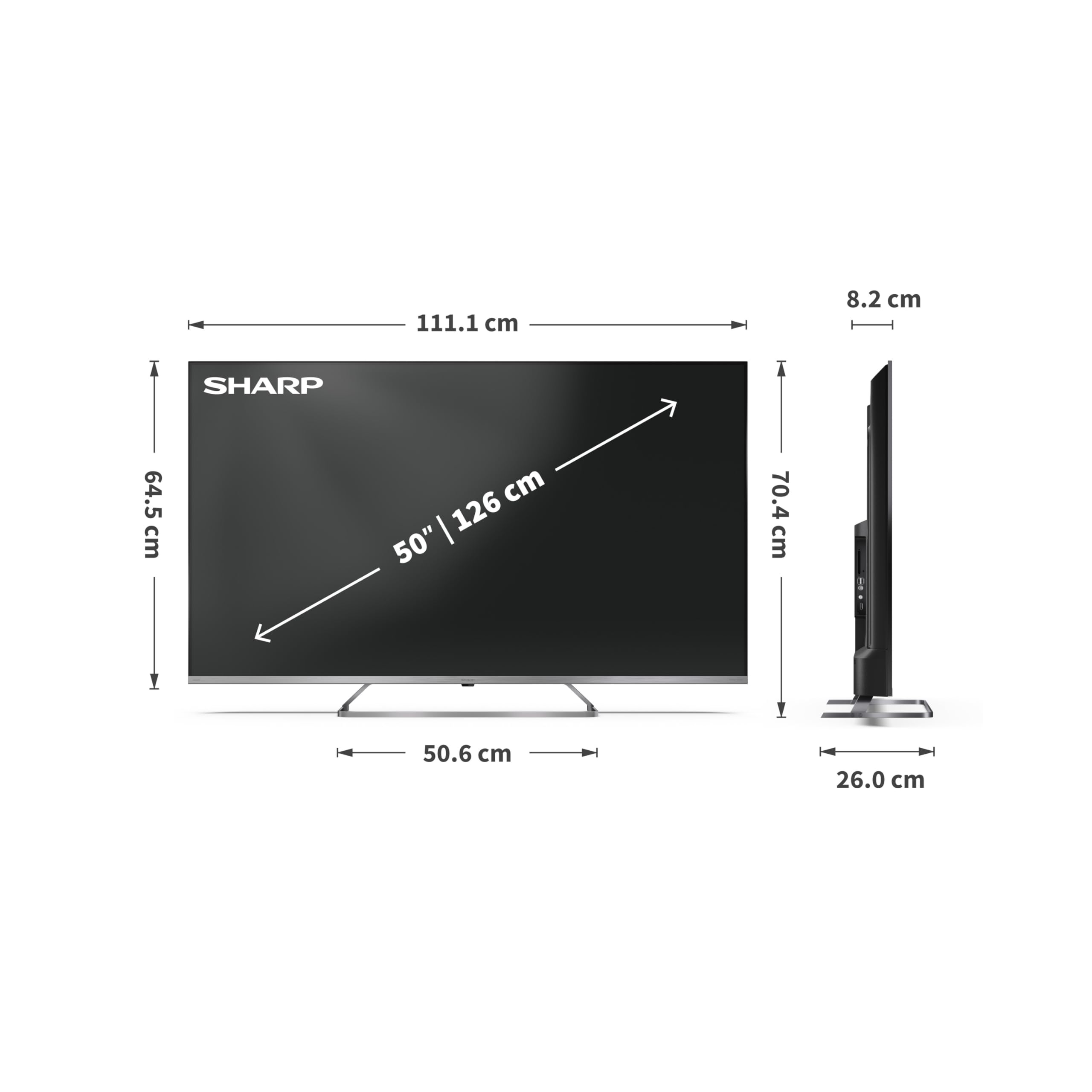 Sharp TV Smart 50 pollici 4K Ultra HD Mini LED QLED Harman Kardon HDMI eARC Dolby Vision Dolby Atmos 50JP7265E