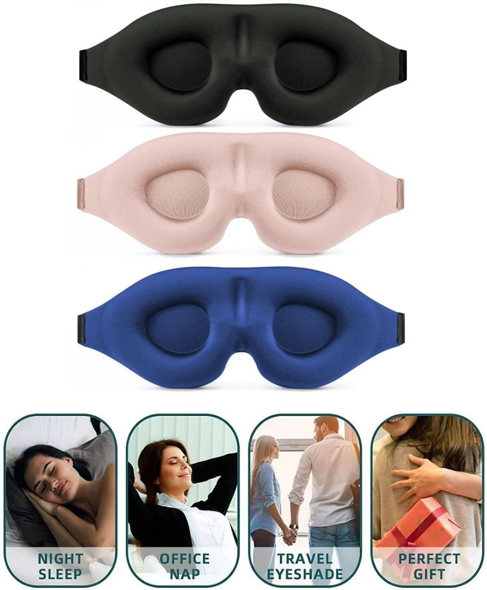 10 Pack Sleep Mask Blackout 3D Sleeping Mask Super Lightweight Soft Mask for Night Sleeping,Office, Travel,Party Games (Blue) - Image 9