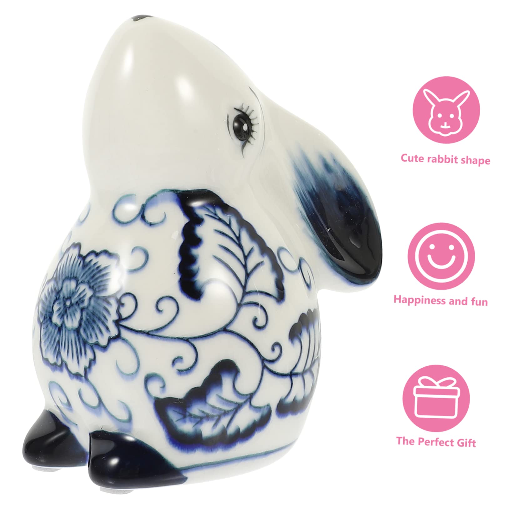 TOPBATHY Statuette di Coniglio in Ceramica Bianco 2 Pezzi, Decorazione la Casa Elegante e Creativa, per Decorazioni Pasquali o Arredamento Desktop