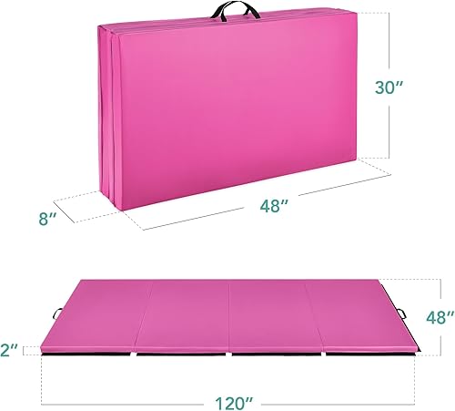 Miniatura 9 de Best Choice Products - Tapete plegable para gimnasio de 10 x 4 x 2 pulgadas, 4 paneles de ejercicio, gimnasia, aeróbic, entrenamiento, fitness, con