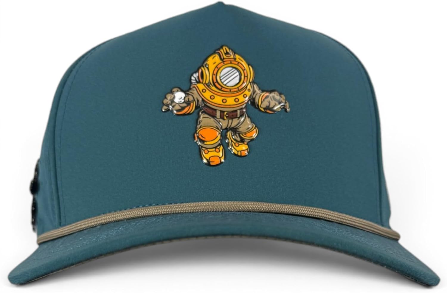Logie Joe's Deep Dive Golf Hat | Snapback Cap | Built-in Magnetic Ball Marker Holder + Marker Included | Adjustable Scuba Diver Green image 2