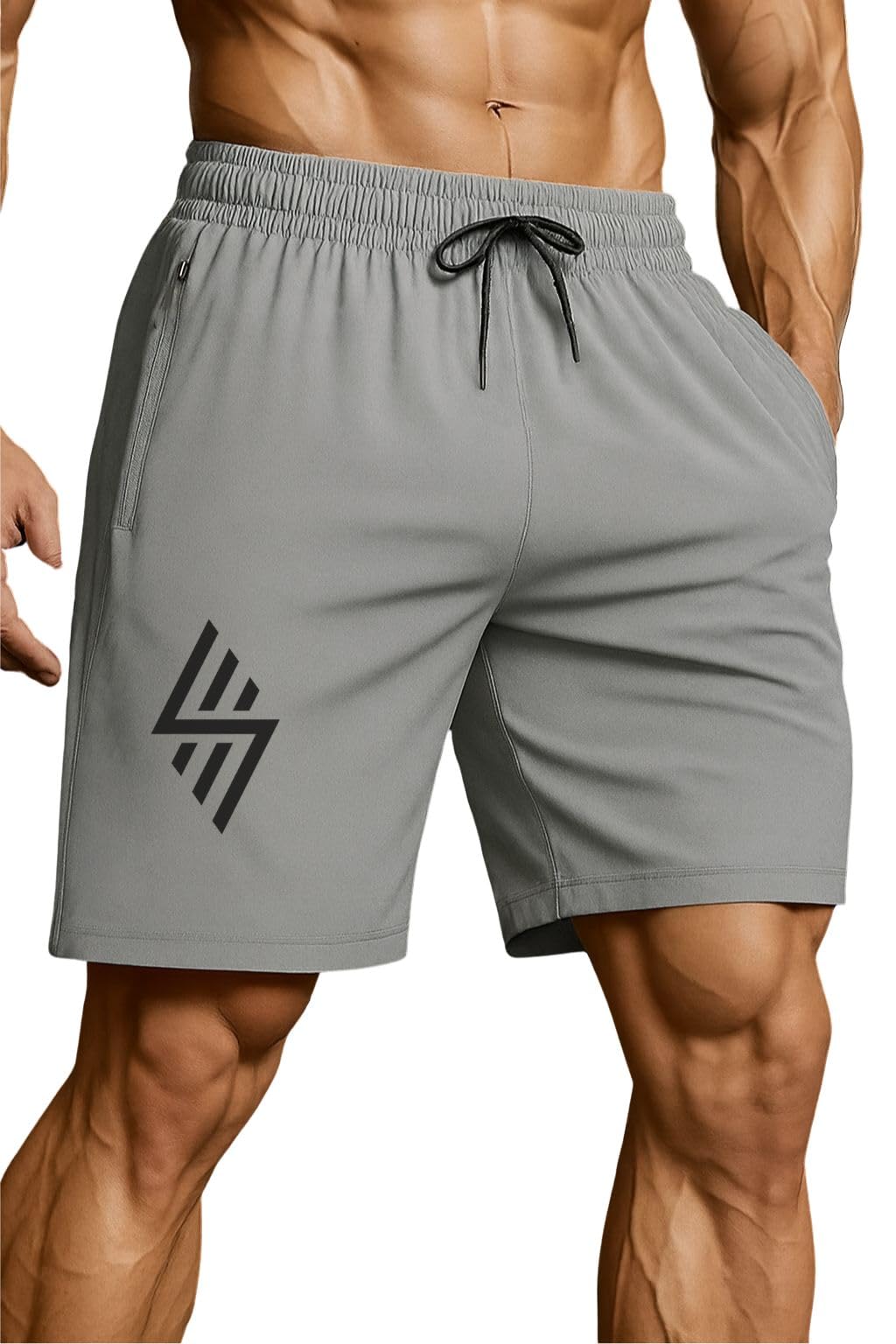 3Colors RGB Men's Outdoor Quick Dry Lightweight Sports Shorts Zipper Pockets-Zigzag Line-picture-30