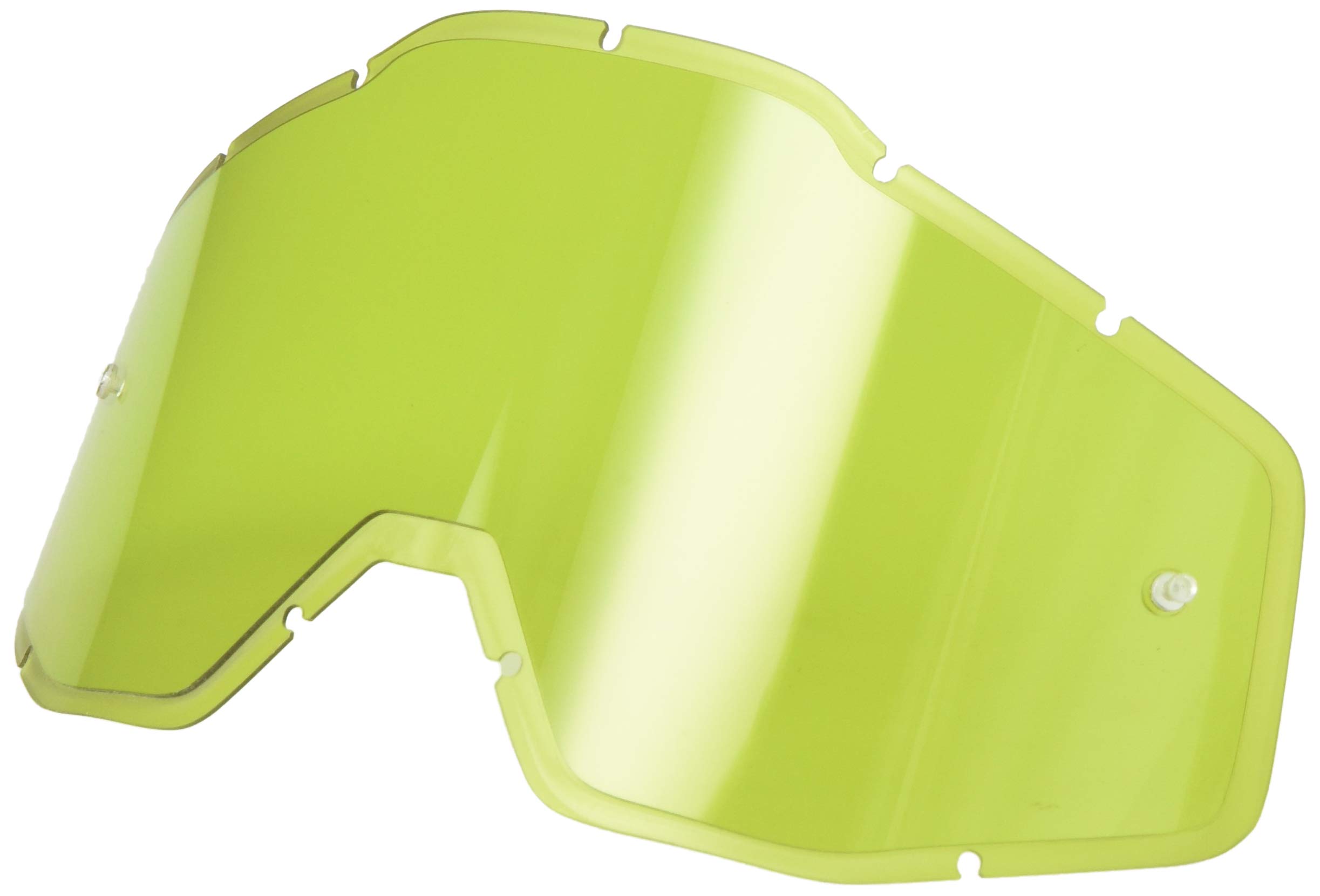 100% Goggle Replacement Lens - Racecraft 1, Accuri 1, Strata 1 Compatible (Injected Anti-Fog-HD YELLOW)