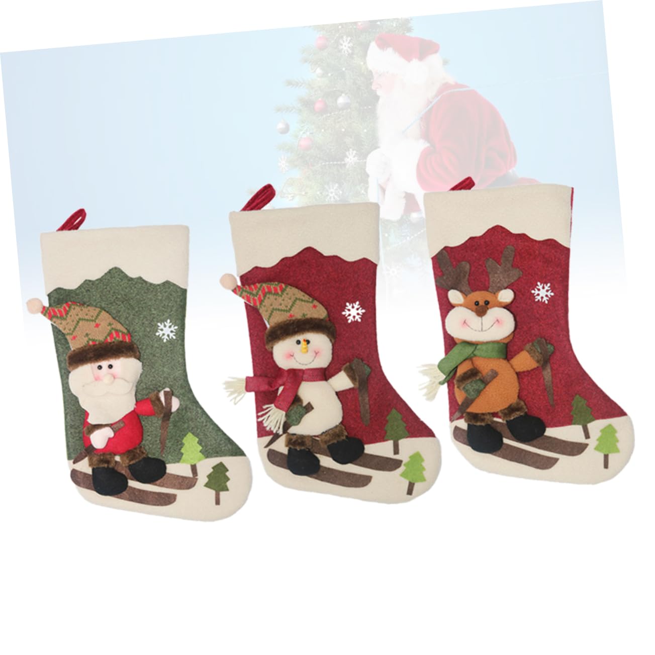 3stücke Weihnachtsstrümpfe Mit Weihnachtsgeschenktüten Weihnachtsgeschenksäckchen Süßigkeitenstrümpfen Weihnachtsgeschenkschuhen Zum Befüllen Mit Geschenken Und Süßigkeiten