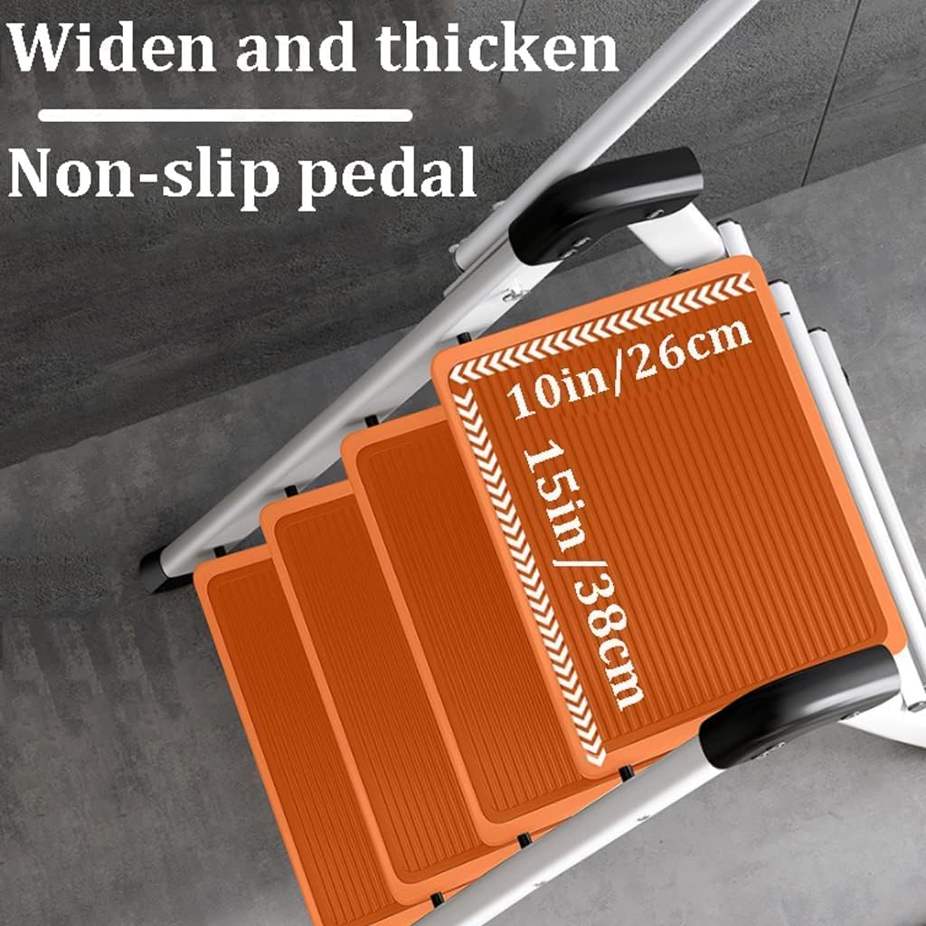 RUVOO Step Ladder Folding Step Stool Extension Ladder Folding Ladder Telescoping Ladders with Handrails Iron Ladder Wide Step Ladders Folding Ladder Telescoping Ladder (Color : Red, Size : 4 Step)