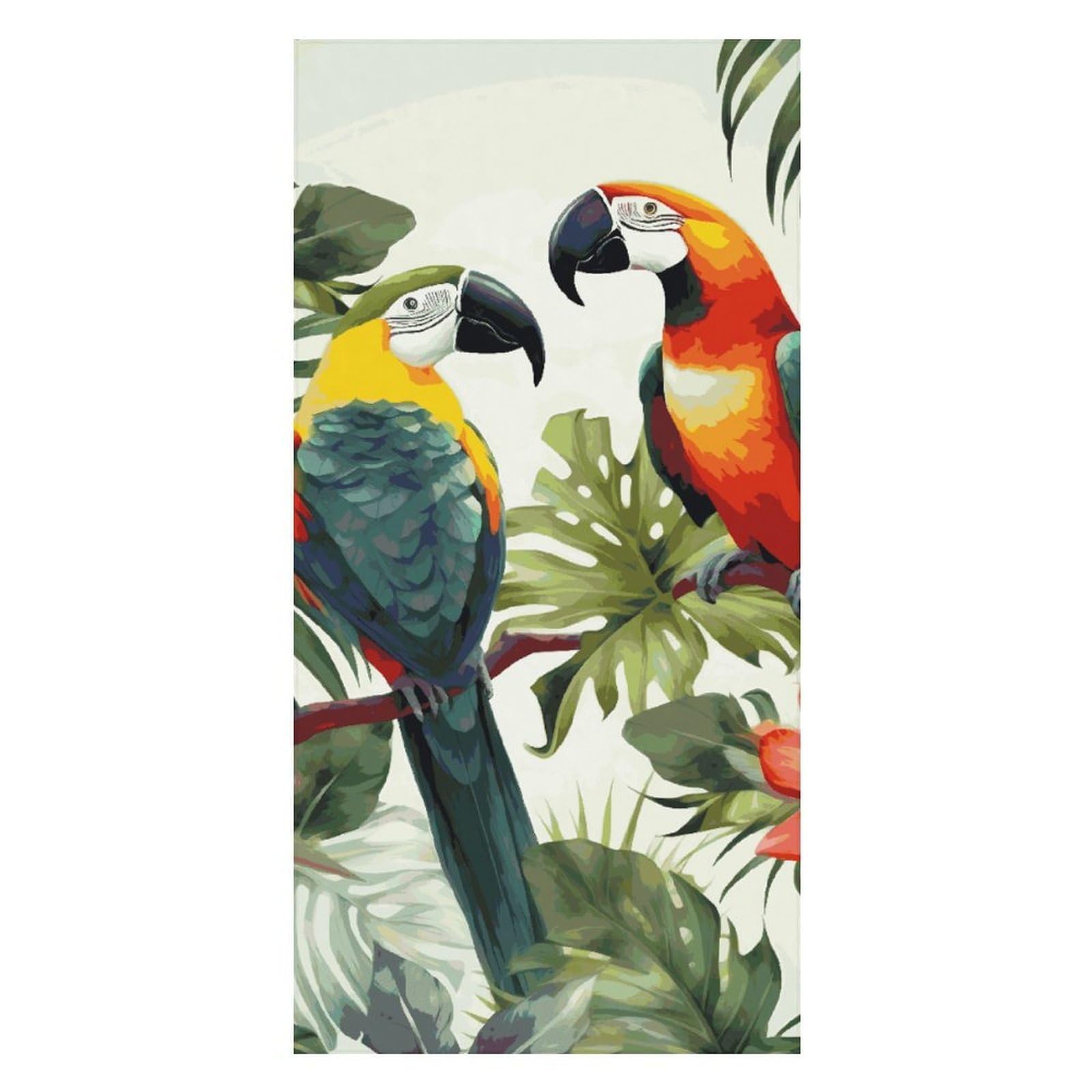 Toucans Parrot Palm Tree Leaves Beach Towel Extremely Soft Oversized Towels Lightweight Sports Absorbent Bath Towel Suitable 160"x80" for Swimming Camping Beach