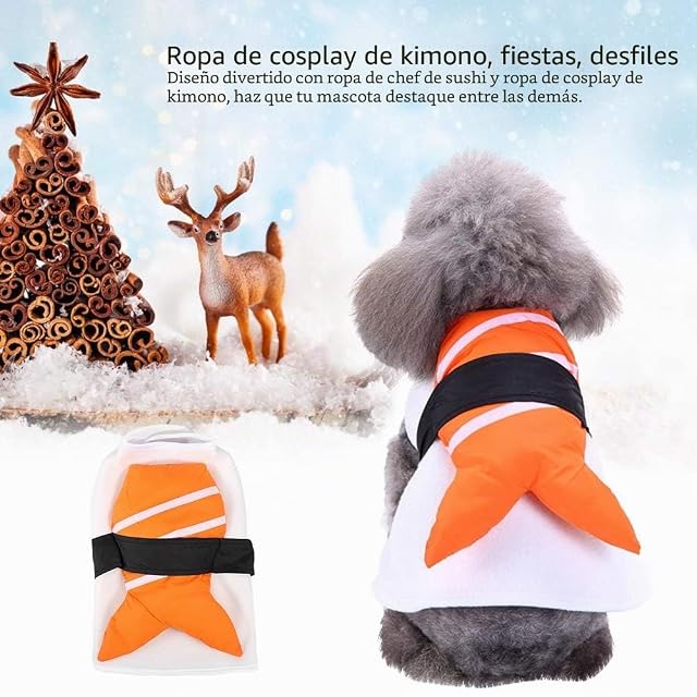 Foto 3 de 8 de Sushi Chef - Ropa divertida para perros y mascotas, ropa de fiesta para cachorros (L)