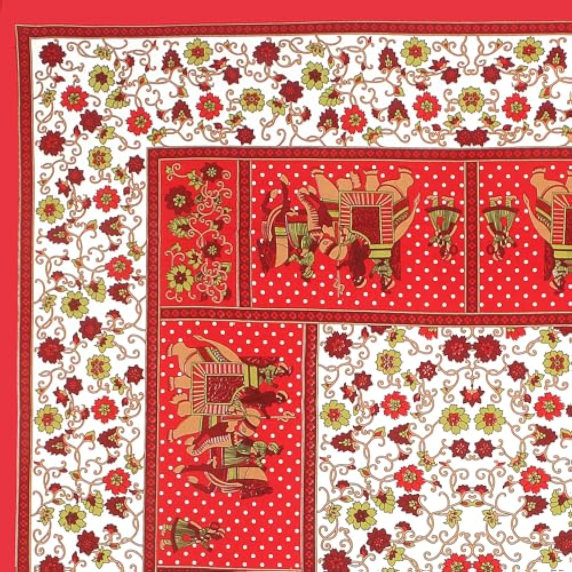 Rajasthani Jaipuri Printed Double Size Bedsheet with 2 Pillow Covers