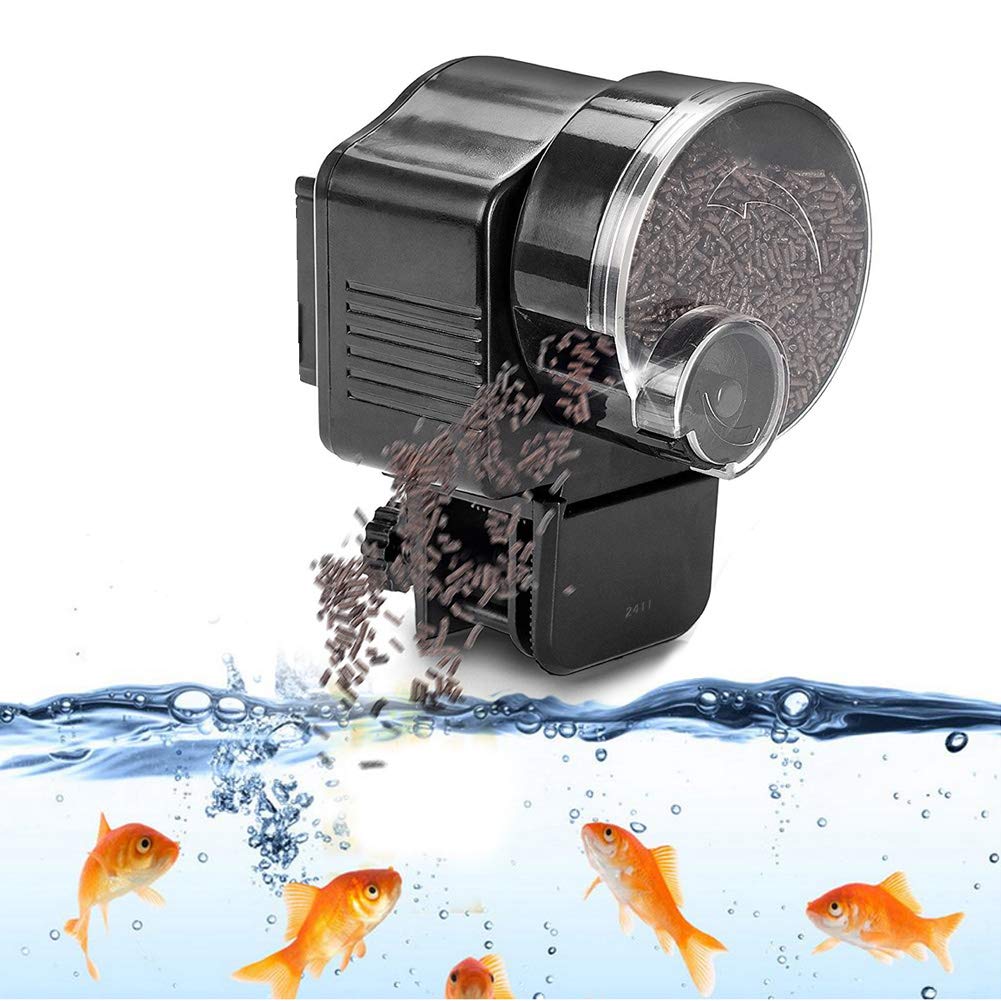 Joyzan Automatic Fish Feeder, Auto Feeding Food Dispenser Aquarium Programmable Electric Self Powered Battery Timer Vacation Holidays Small Turtle Tank Betta Flakes Pellet Strips Pond Weekend Day - image 2