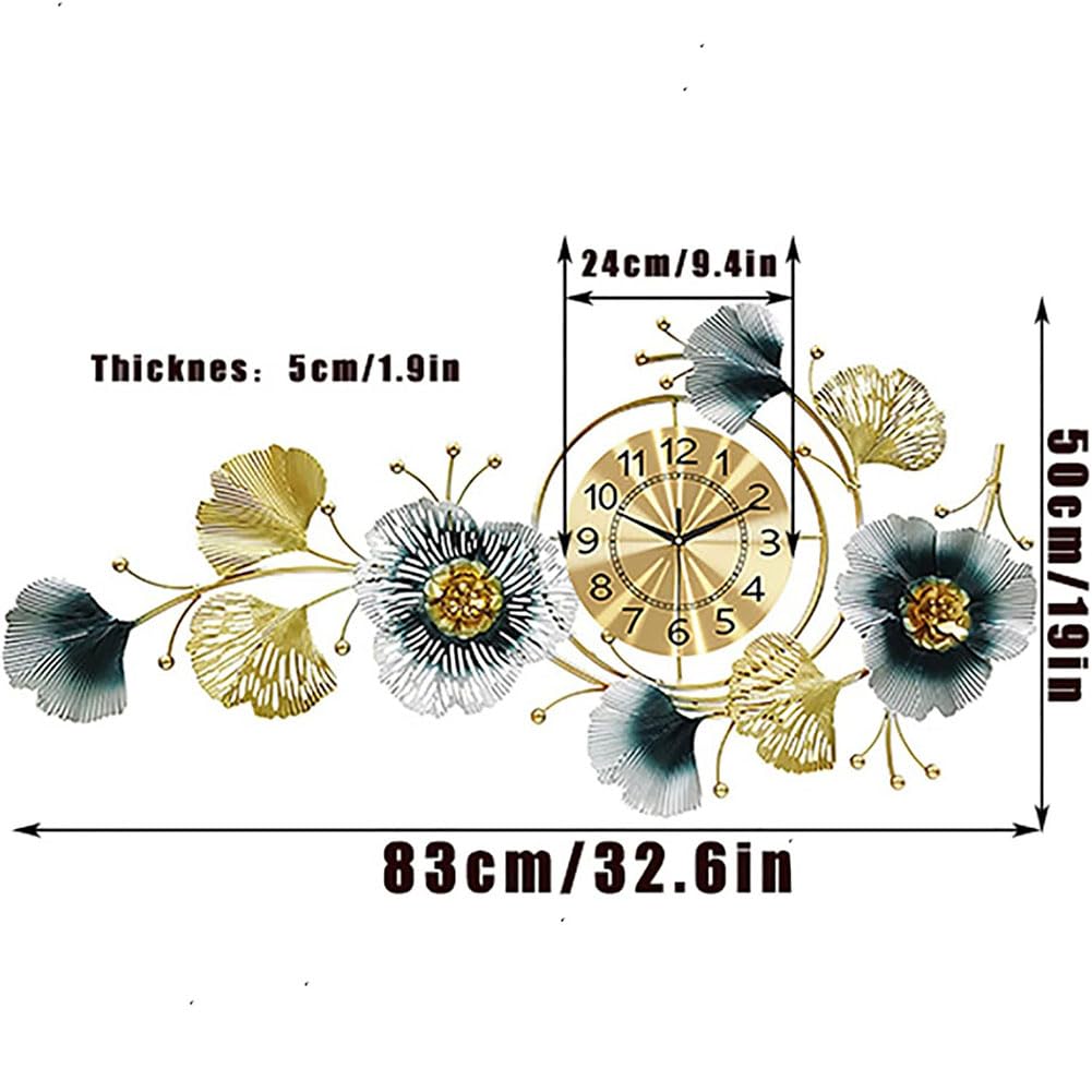 Moderne Wanduhr Mit Ginkgo-Blatt-Design – Stilvoll, Still, Für Wohnzimmer & Büro