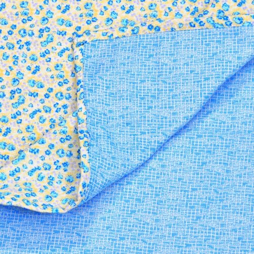 Image of Home Ecstasy 100% Cotton Mulmul Reversible Dohar for Double Bed 210 GSM (86 x 88 inches), Blue