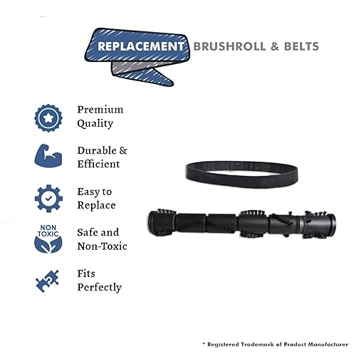 Miniatura 2 de Pieza de repuesto para cepillo de rodillo de aspiradora Bissell 1701, 26T5, 2190, 32Y7, 6594 con 2 correas
