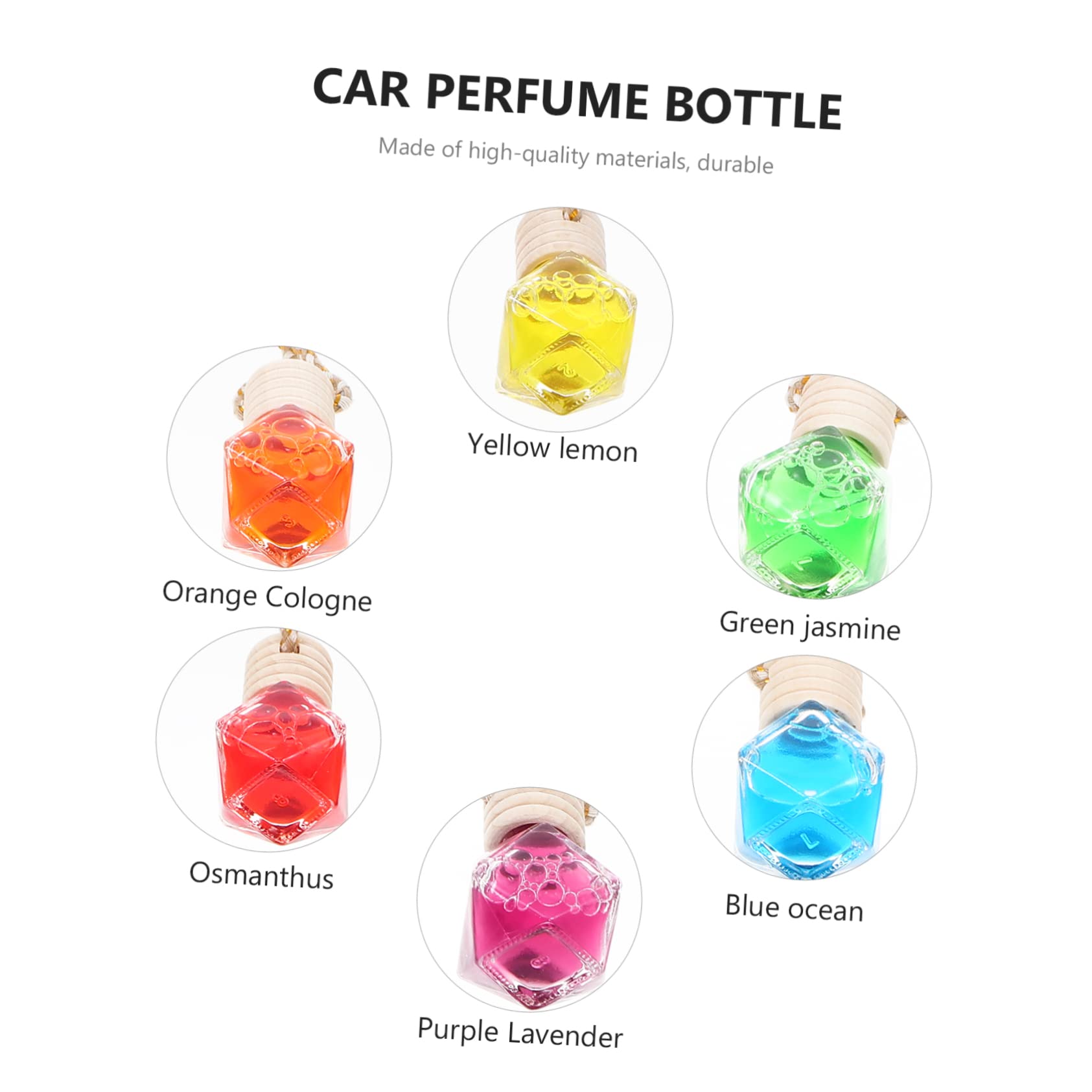 ULTECHNOVO 12pezzi Diffusori Di Essenze Per Auto Con Design Unico Decorazioni Per Auto e Fragranze Bottiglie Di Per Profumi e Oli Essenziali Arancione