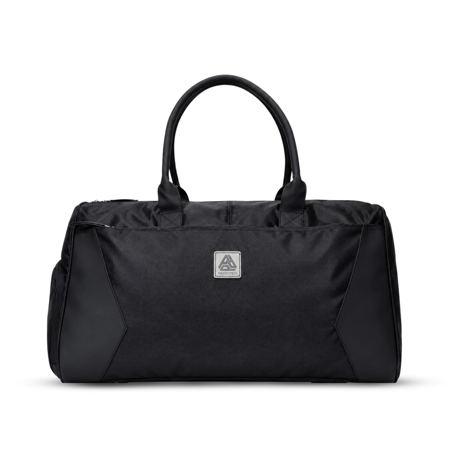 Ample 40L Duffle Bag for Men & Women | Weekender Travel Bag with Shoe Compartment, Trolley Sleeve, Adjustable Shoulder Strap, Utility Pocket & Water-Resistant Fabric | (Black)-image-28