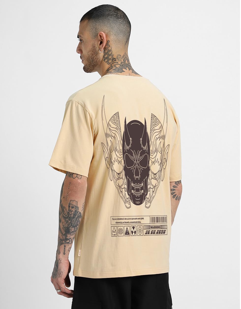 Veirdo Puro Cotone Mezza Manica Girocollo Vestibilità Oversize Stampa Grafica